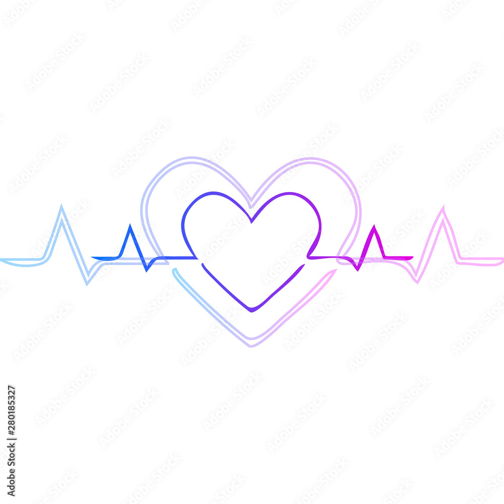 Heartbeat pulse icon for medical applications Heartbeat pulse icon for medical applications