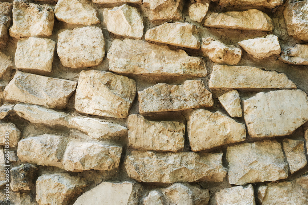 Texture of white brick wall. Stone background