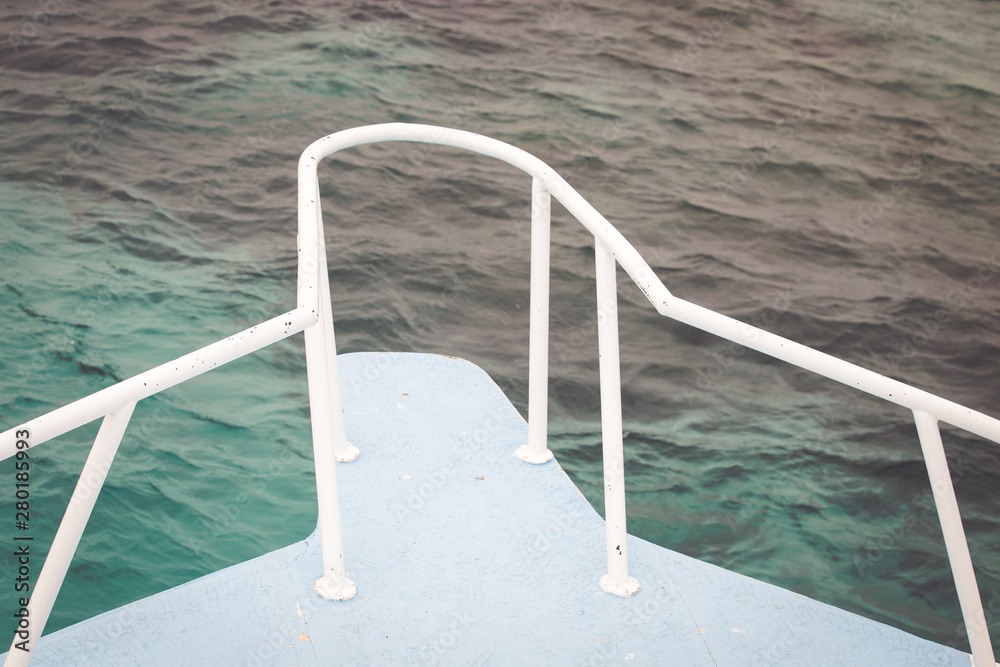 Yacht detail. Summer sea boat sailing