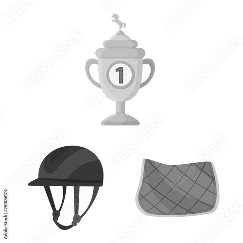 Vector design of race and horse symbol. Collection of race and racing stock vector illustration.