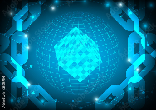 Blockchain technology concept vector.