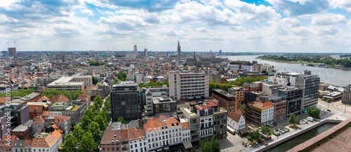 Cityscape, old Belgian city Antwerpen, view from above