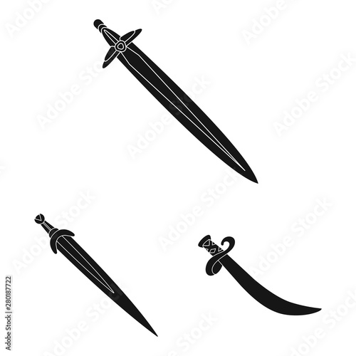 Vector design of sharp and blade logo. Set of sharp and dagger stock vector illustration.