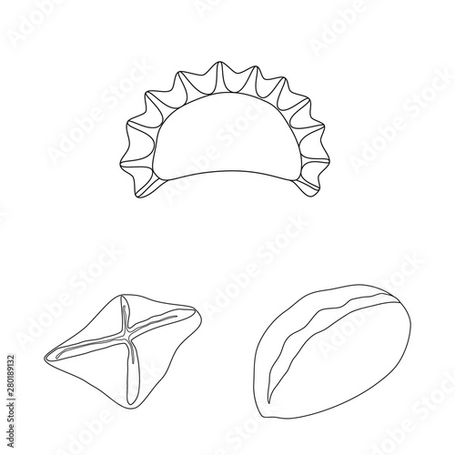 Vector design of food and dish symbol. Collection of food and cooking stock symbol for web.