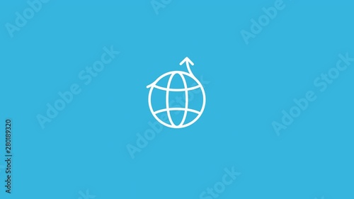 Risk Management Line Icon Animation with Alpha stock video