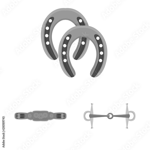 Vector design of race and horse icon. Collection of race and racing stock vector illustration.