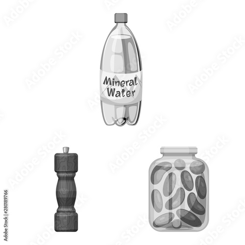Isolated object of salt and food logo. Set of salt and mineral stock symbol for web.