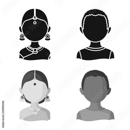 Isolated object of imitator and resident sign. Collection of imitator and culture stock symbol for web.