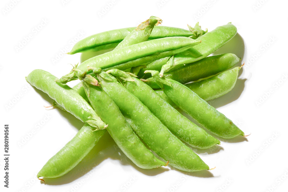 Fresh pea pods isolated on white background. Fresh pea pods isolated on white background.