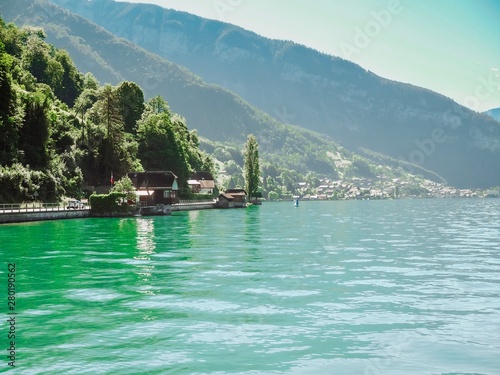 View of the waterfront of lake Geneva In Montreux in Switzerland © KseniaJoyg