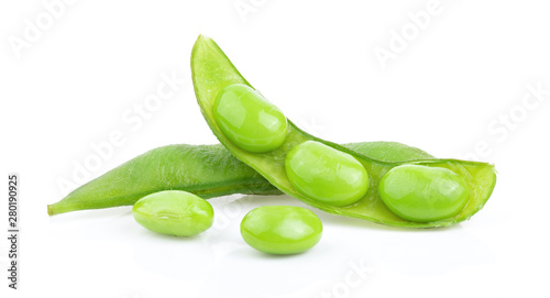 edamame beans isolated on white background. full depth of field