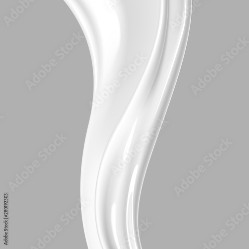 Pouring milk. Fluid flow, flow of cream, milk for your advertisements