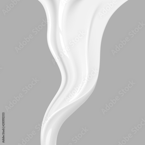 Pouring milk. Fluid flow, flow of cream, milk for your advertisements