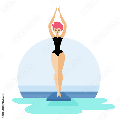 Springboard Diving concept.