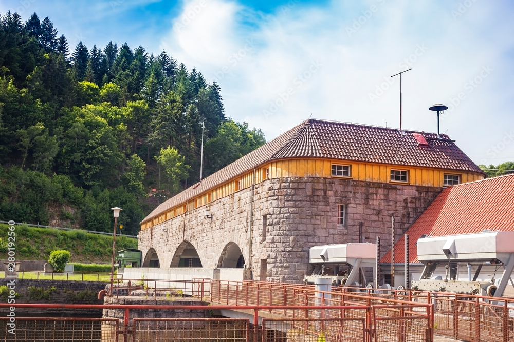 Power plant on the murg River in the German city of Forbach. Black forest. Germany. Power plant on the murg River in the German city of Forbach. Black forest. Germany.
