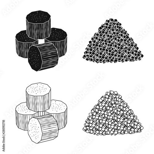 Isolated object of farm and agriculture logo. Collection of farm and technology vector icon for stock.