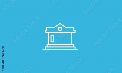 School Line Icon Animation with Alpha stock video