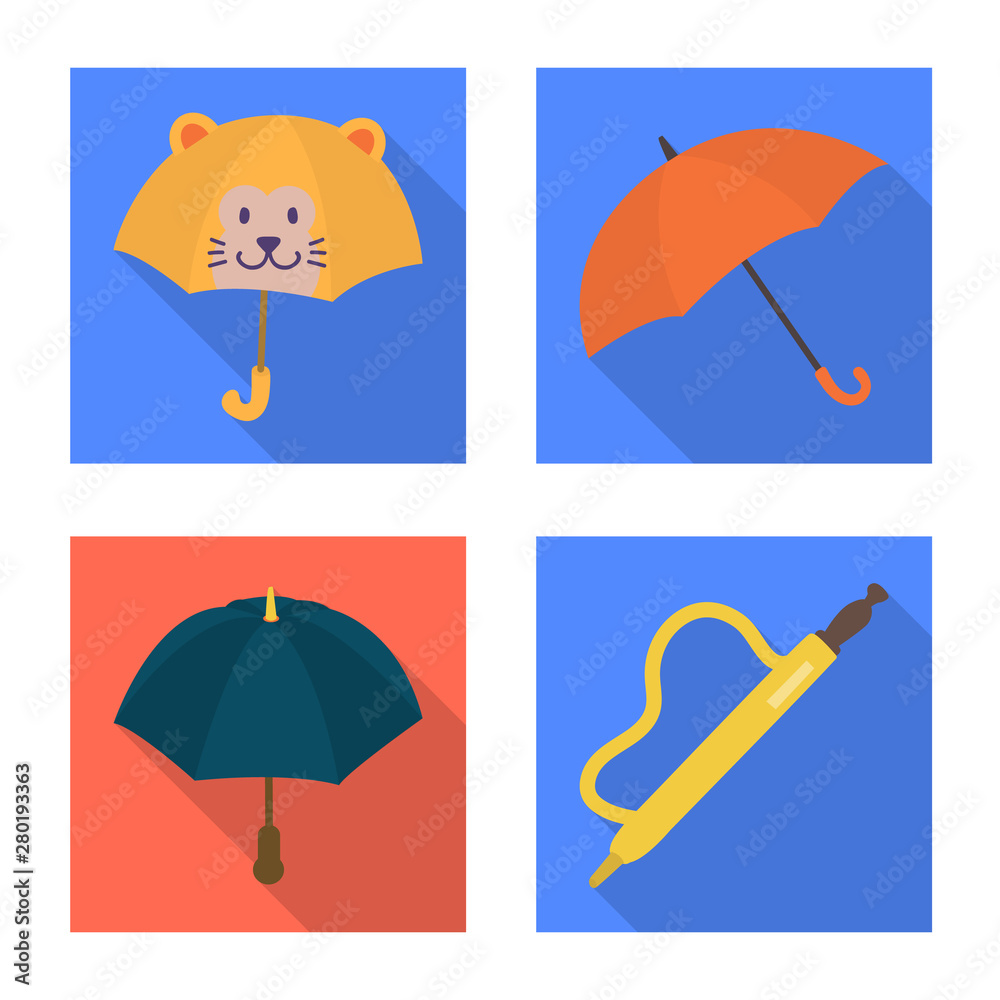 Naklejka premium Vector illustration of protection and closed symbol. Collection of protection and rainy stock vector illustration.