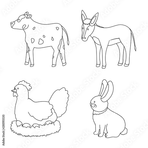 Vector design of homemade and countryside icon. Collection of homemade and agriculture stock symbol for web.