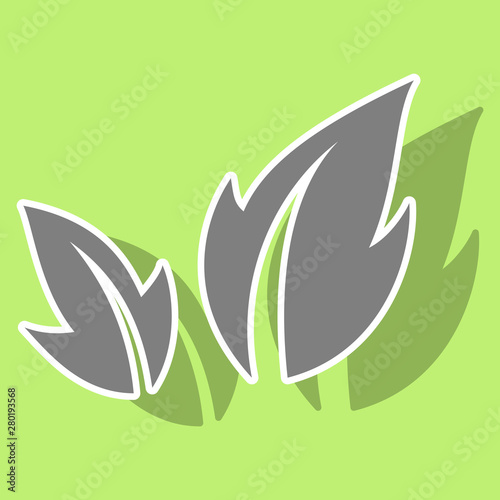 Fresh basil leaves icon. Sticker illustration of basil leaves vector icon logo isolated