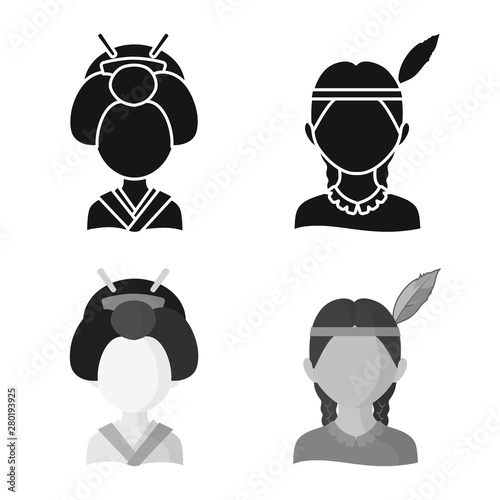 Vector illustration of imitator and resident symbol. Collection of imitator and culture stock symbol for web.