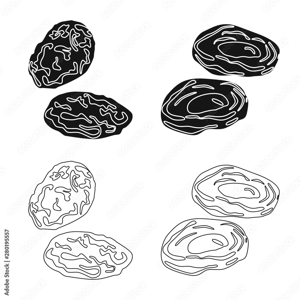 Isolated object of food and raw logo. Collection of food and nature stock symbol for web. Isolated object of food and raw logo. Collection of food and nature stock symbol for web.