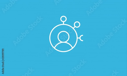Social Network Line Icon Animation with Alpha stock video
