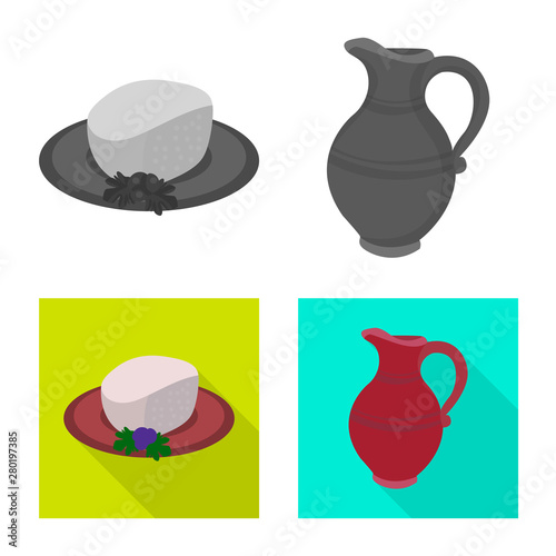 Vector illustration of culture and sightseeing symbol. Set of culture and originality vector icon for stock.