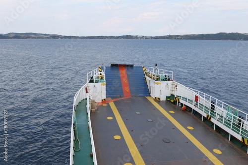 AMMOULIANI, HALKIDIKI, GREECE - JULY 13, 2019: Landscape with Ferry port for Ammouliani island, Athos, halkidiki, Central Macedonia, Greece photo