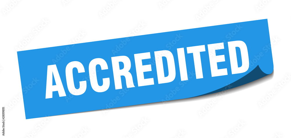accredited sticker. accredited square isolated sign. accredited accredited sticker. accredited square isolated sign. accredited