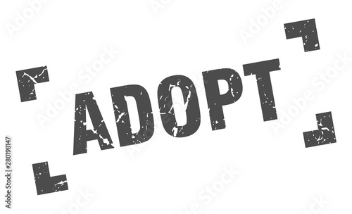 adopt stamp. adopt square grunge sign. adopt