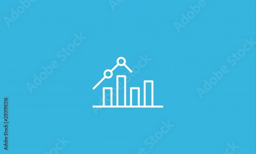 Statistics Line Icon Animation with Alpha stock video