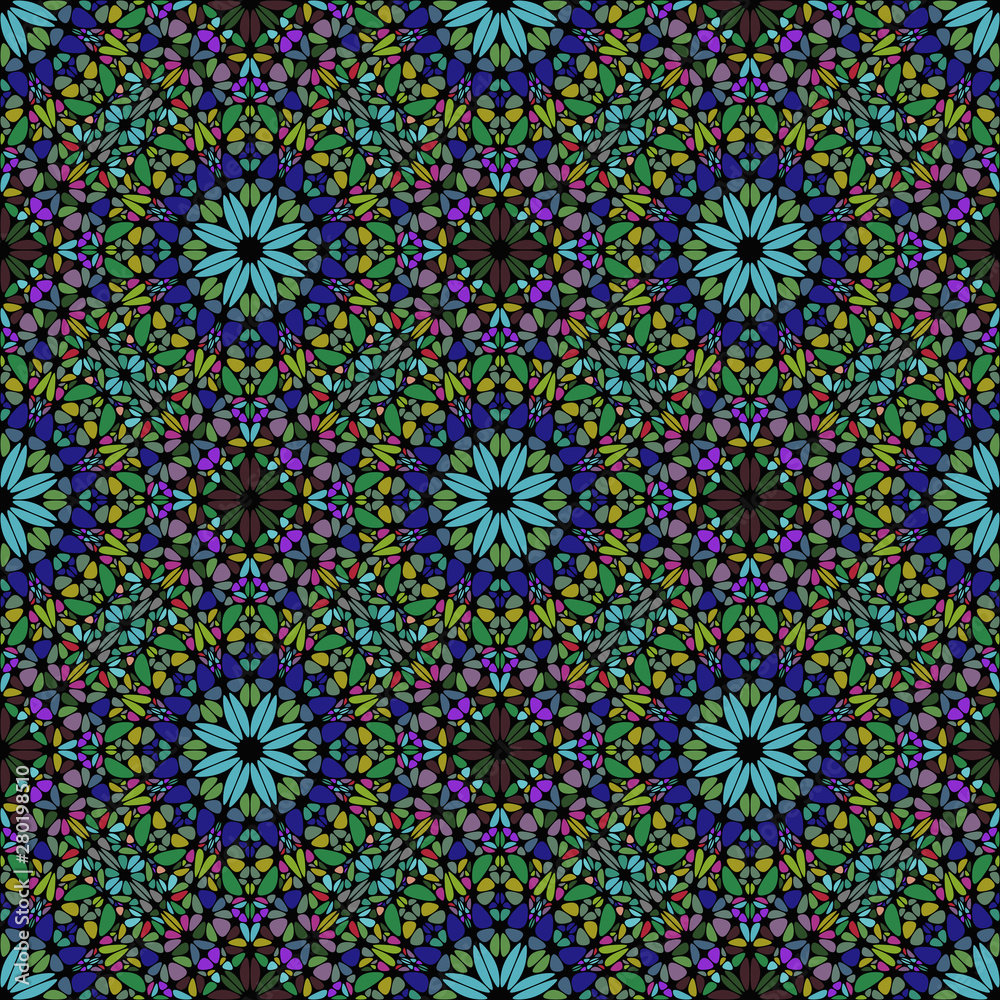 Bohemian gravel mosaic petal pattern background - spiritual abstract vector design