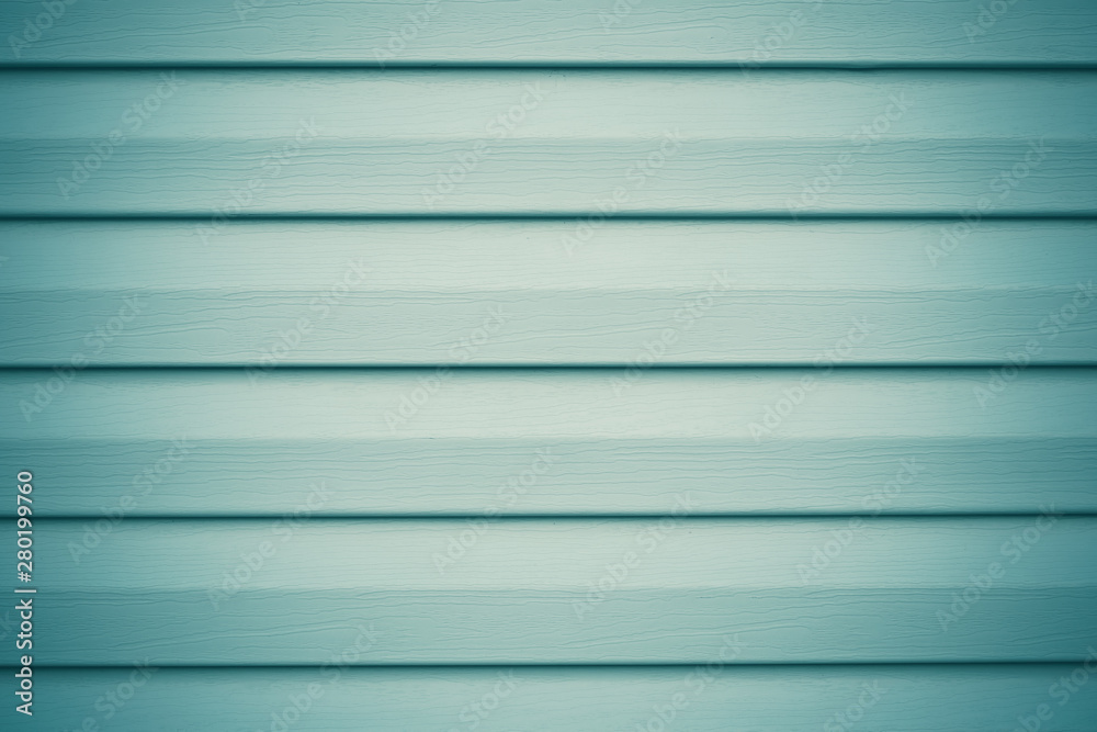 Light gray and green wood planks. Abstract blue background with metal horizontal stripes for decorative design. Wooden texture.
