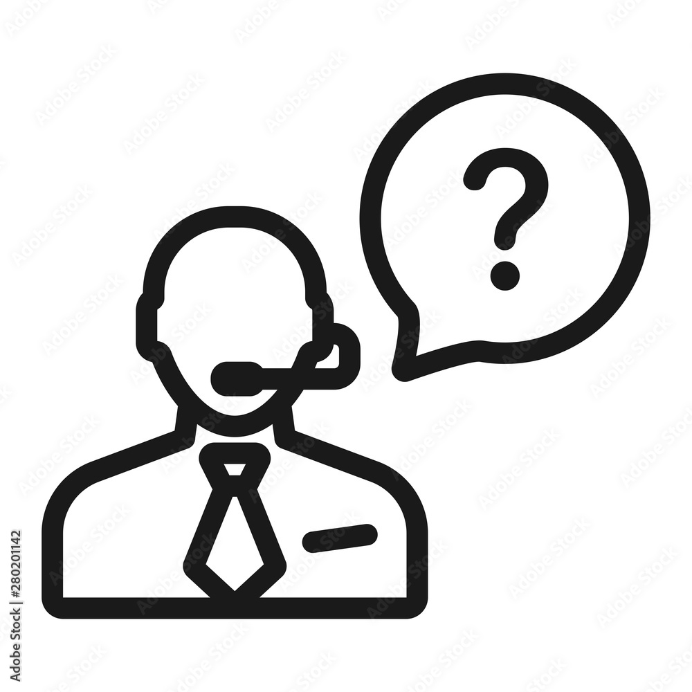 help, support and information - minimal line web icon. simple vector illustration. concept for infographic, website or app.