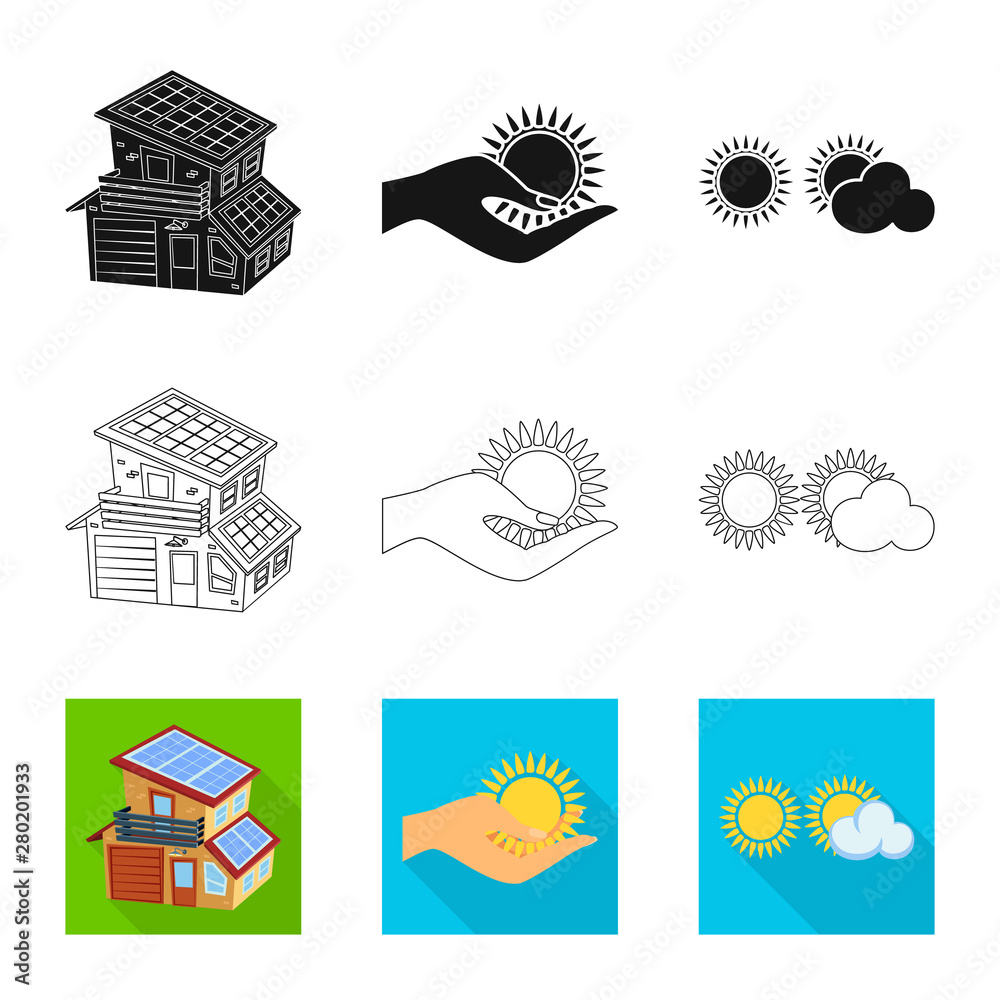 Isolated object of innovation and technology icon. Set of innovation and nature stock vector illustration.