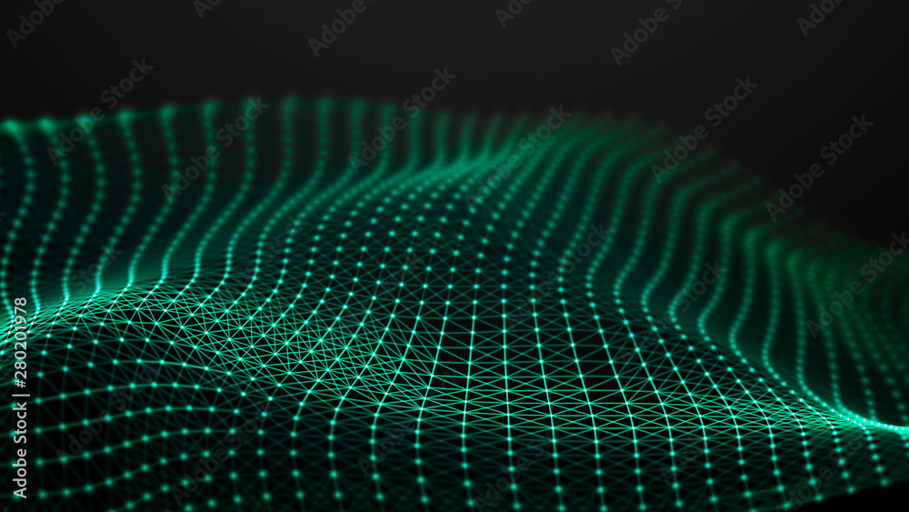 Abstract network connection. Data technology illustration. Digital background. 3d rendering.