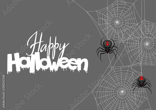 Background with black widow spiders.
