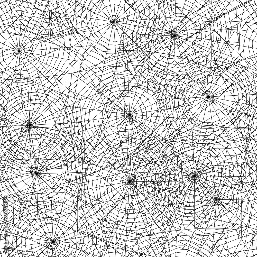 Spider web silhouette Halloween seamless pattern.