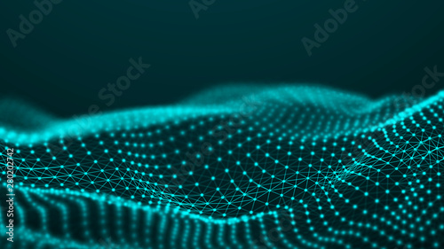 Abstract network connection. Data technology illustration. Digital background. 3d rendering. © Olga