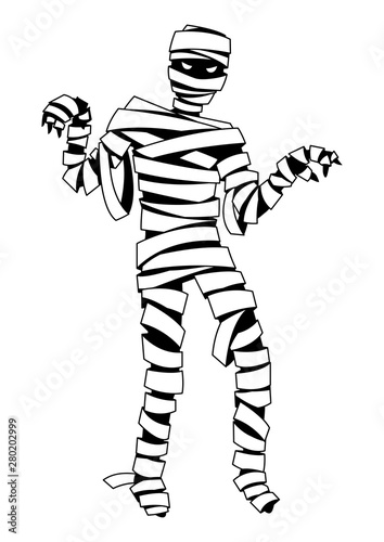 Scary mummy figure.