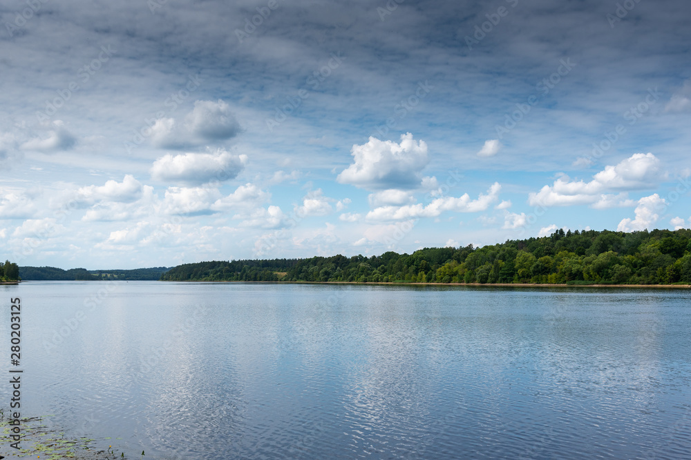 Daugava river in summer afternoon, Latvia.