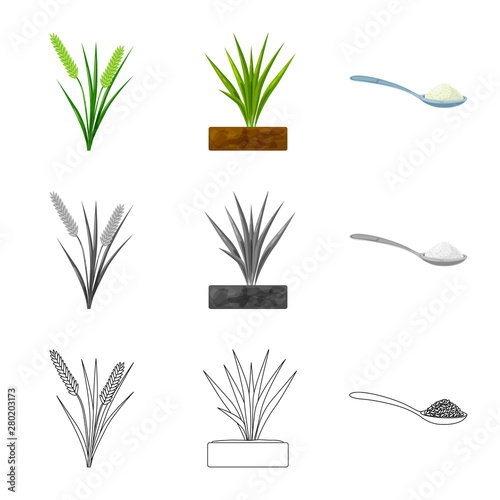 Vector illustration of crop and ecological logo. Collection of crop and cooking stock vector illustration.