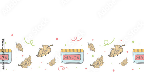 Banner template with doodle elements and copy space.