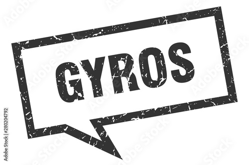 gyros sign. gyros square speech bubble. gyros