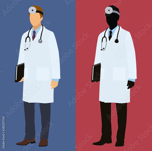 Doctor Wearing Lab Coat and head Mirror