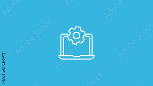 Development Line Icon Animation with Alpha stock video