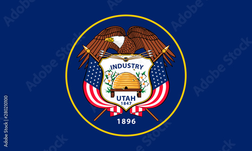 The flag of State of Utah. High quality vector illustration. Original