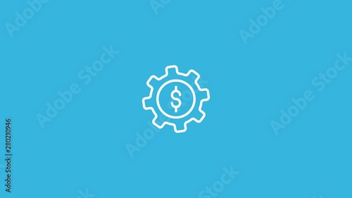Making Money Line Icon Animation with Alpha stock video
