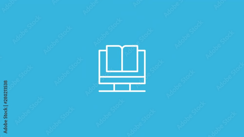 Online Tutorials Line Icon Animation with Alpha stock video Online Tutorials Line Icon Animation with Alpha stock video